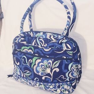 Vera Bradley Quilted Fabric Tote Bag Blue